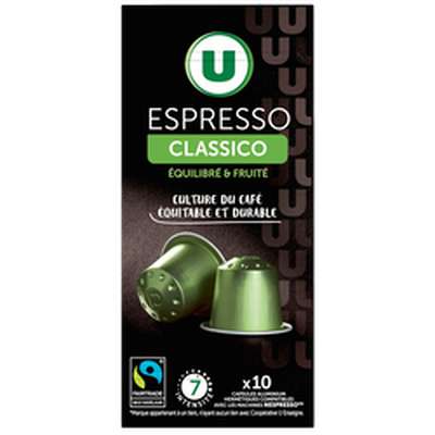 Café capsules expresso classico compatible Nespresso, U (x 10)