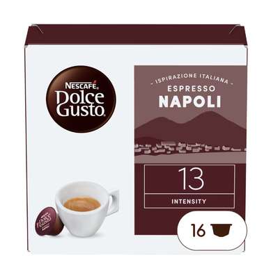 Café capsules Espresso Napoli n°13, Nescafé Dolce Gusto (x 16)