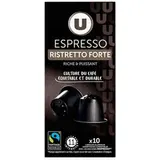 Café capsules espresso ristretto forte compatible Nespresso, U (x 10)