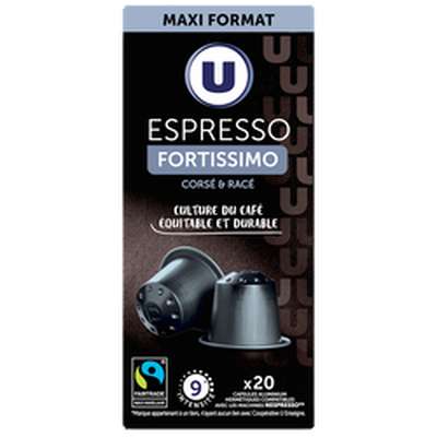 Café capsules espresso fortissimo compatible Nespresso, U  (x 20)