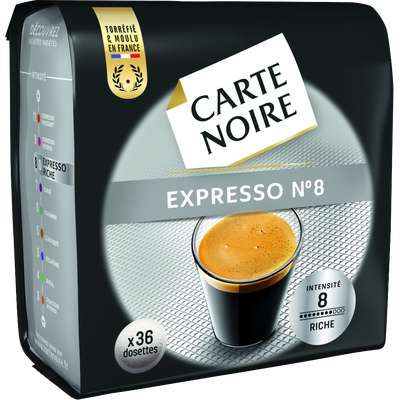 Café dosette Expresso n°8, Carte Noire (x 36)