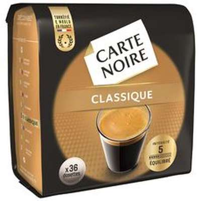 Café dosette classique - compatible Senseo, Carte Noire (x 36)