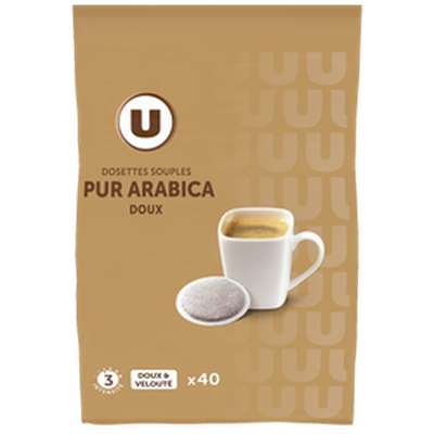 Café dosettes doux compatible Senseo, U (x 40)
