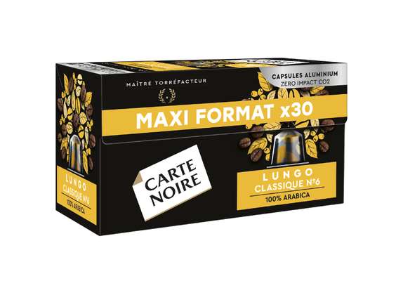 Café lungo n°6 capsules, Carte Noire (x 30, 165 g)