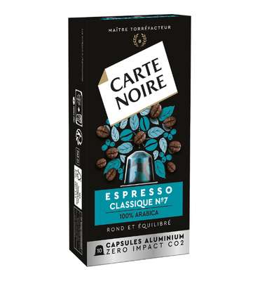 Café espresso classique n°7 capsules, Carte Noire (x10, 55 g)