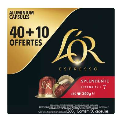 Café capsule Splendente, L'Or  (x 40 + 10 OFFERTES)