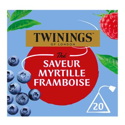 Thé saveur myrtille framboise, Twinings (x 20 sachets)