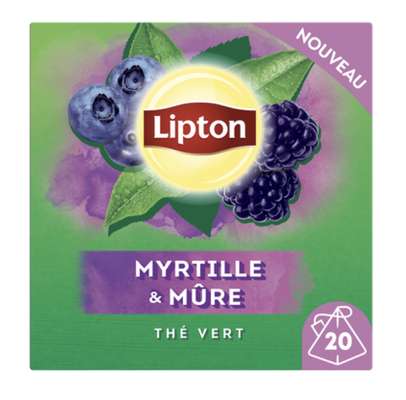 Thé vert myrtille et mûre, Lipton (x 20 sachets)