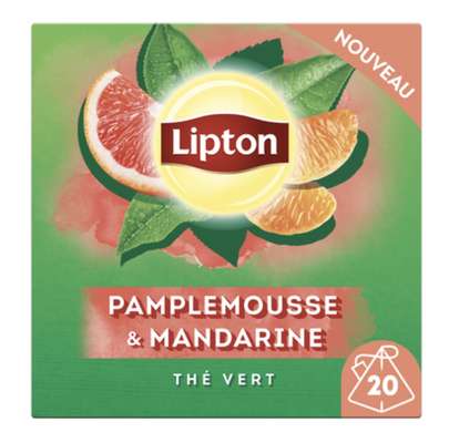 Thé vert pamplemousse et mandarine, Lipton (x 20 sachets)