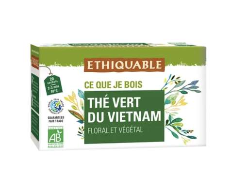 Thé vert ceylan BIO, Ethiquable (x 20, 36 g)