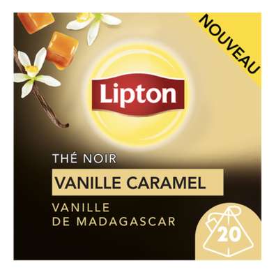 Thé noir Vanille et caramel, Lipton (x 20 sachets)