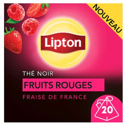 Thé noir aux 5 fruits rouges, Lipton (20 sachets)