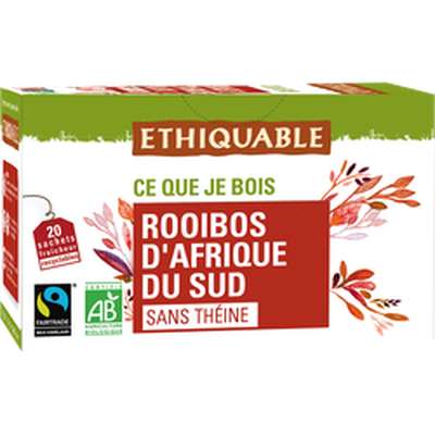 Thé rouge rooibos BIO, Ethiquable (20 sachets)