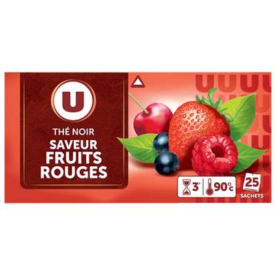 Thé noir saveur fruits rouges, U (x 25 sachets)