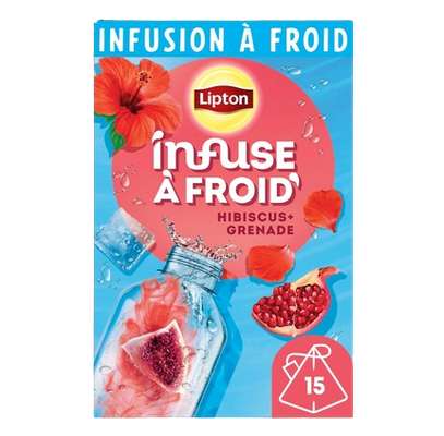 Infusion à froid hibiscus / grenade, Lipton (x 15 sachets, 35 g)