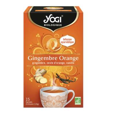Infusion Gingembre Orange BIO, Yogi (x 15 sachets)