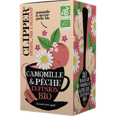 Infusion camomille pêche bio, Clipper x 20 sachets (30 g)