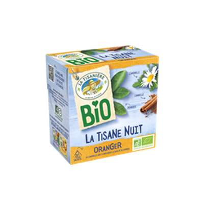 Infusion nuit fleur d'oranger bio, La Tisanière x 20 sachets (30 g)
