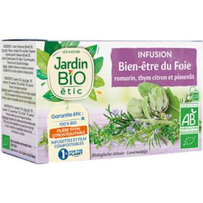 Infusion bien-être foie BIO,  Jardin Bio (20 sachets)