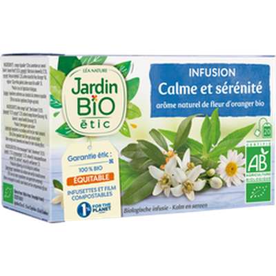 Infusion calme et sérénité bio,  Jardin Bio (20 sachets)