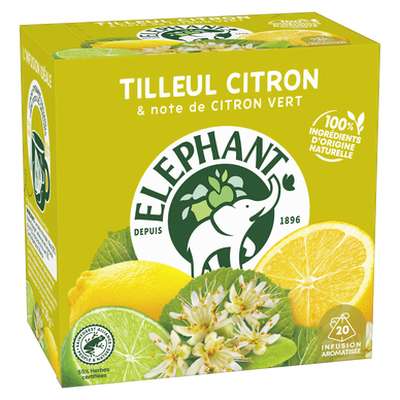 Infusion tilleul citron, Eléphant x 20 sachets (28g)