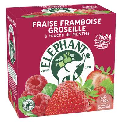 Infusion fraise framboise groseille, Elephant (x 20 sachets)