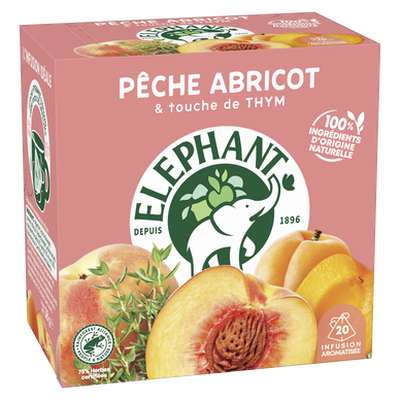 Infusion pêche abricot thym, Elephant (x 20 sachets)