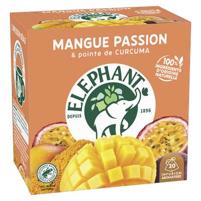 Infusion mangue passion et curcuma, Elephant (x 20 sachets)