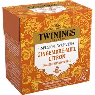 Infusion ayurveda gingembre miel citron, Twinings (x 20 sachets)