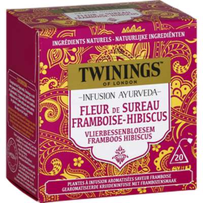 Infusion ayurveda sureau framboise hibiscus, Twinings (x 20 sachets)