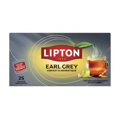 Thé noir Earl Grey, Lipton (x 25 sachets)