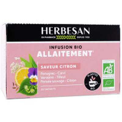 Infusion spéciale Allaitement fenouil et carvi BIO, Herbesan (20 sachets)