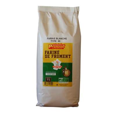 Farine de blé T55 BIO, Minoterie Prunault (1 kg)