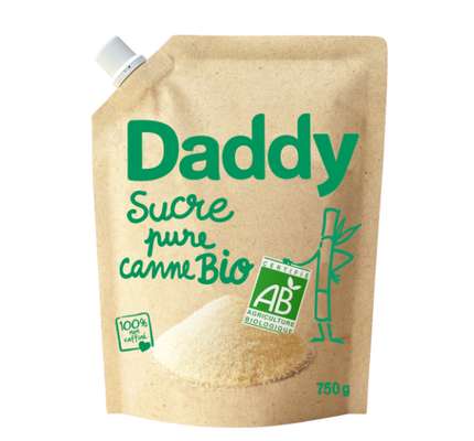 Sucre en poudre pure canne pack kraft BIO, Daddy (750 g)