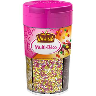 Boite multi décoration à patisserie (billes/perles/vermicelles/étoiles), Vahiné (125 g)