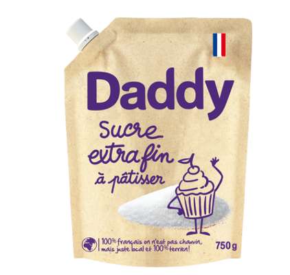 Sucre semoule extra-fin pack en kraft, Daddy (750 g)