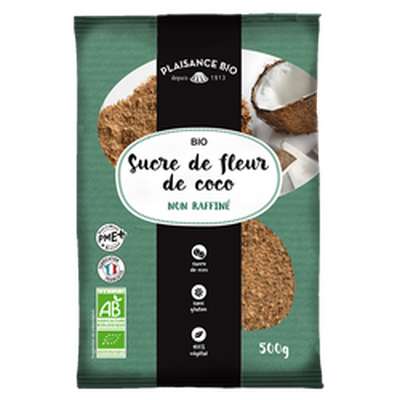 Sucre de fleur de coco non raffiné BIO, Plaisance Bio (500 g)