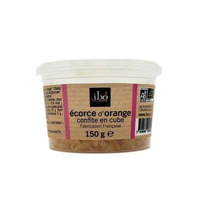 Cubes d'écorces d'oranges confits BIO, Ibo (150 g)
