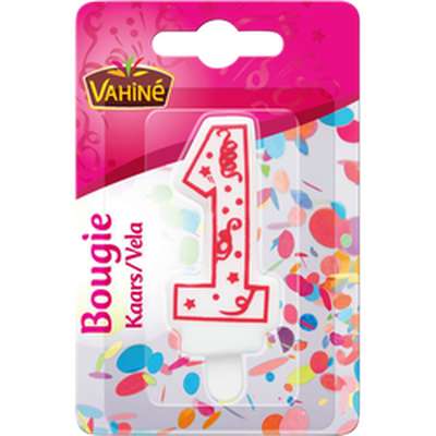 Bougie d'anniversaire chiffre n°1, Vahiné (x 1)
