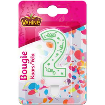 Bougie d'anniversaire chiffre n°2, Vahiné (x 1)