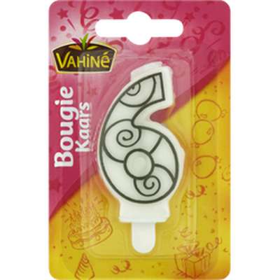 Bougie d'anniversaire chiffre n°6, Vahiné (x 1)