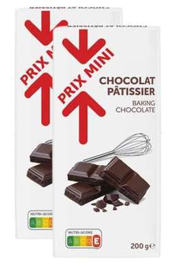 Chocolat noir pâtissier, PRIX MINI (Lot de 2 x 200 g)