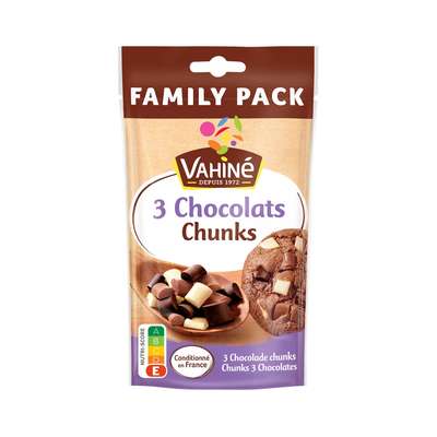 Pépites de 3 chocolats chunks, Vahiné (180 g)