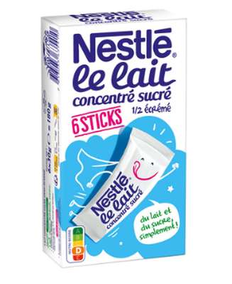 Lait concentré sucré demi écrémé, Nestlé (6 x 30 g)