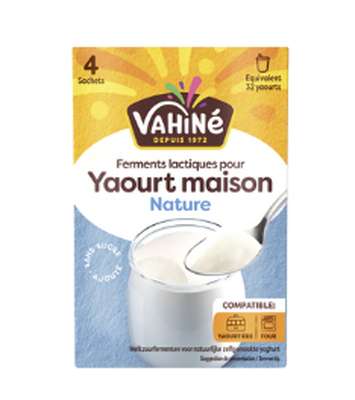 Ferments lactiques pour yaourt maison nature, Vahine (4 x 4g)