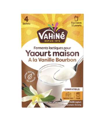 Ferments lactiques pour yaourt maison vanille, Vahine (4 x 5g)