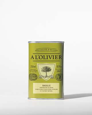 Huile d'olive aromatique au basilic, A l'Olivier (25 cl)
