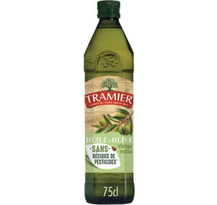Huile d'olive vierge extra sans résidus de pesticides, Tramier (75 cl)