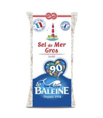 Gros sel blanc iodé, La Baleine (1 kg)