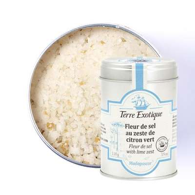 Fleur de sel au zeste de citron vert, Terre Exotique (110 g)